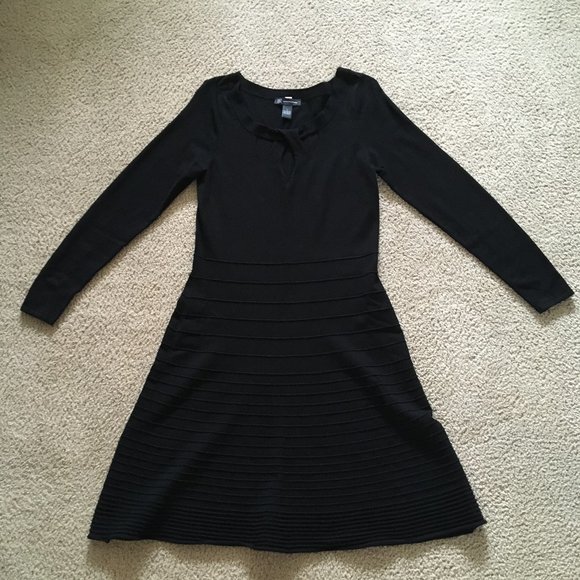 INC International Concepts Black Sweater Dress L - Picture 2 of 8